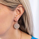 Matt Rose Gold Pattern Disc Earring