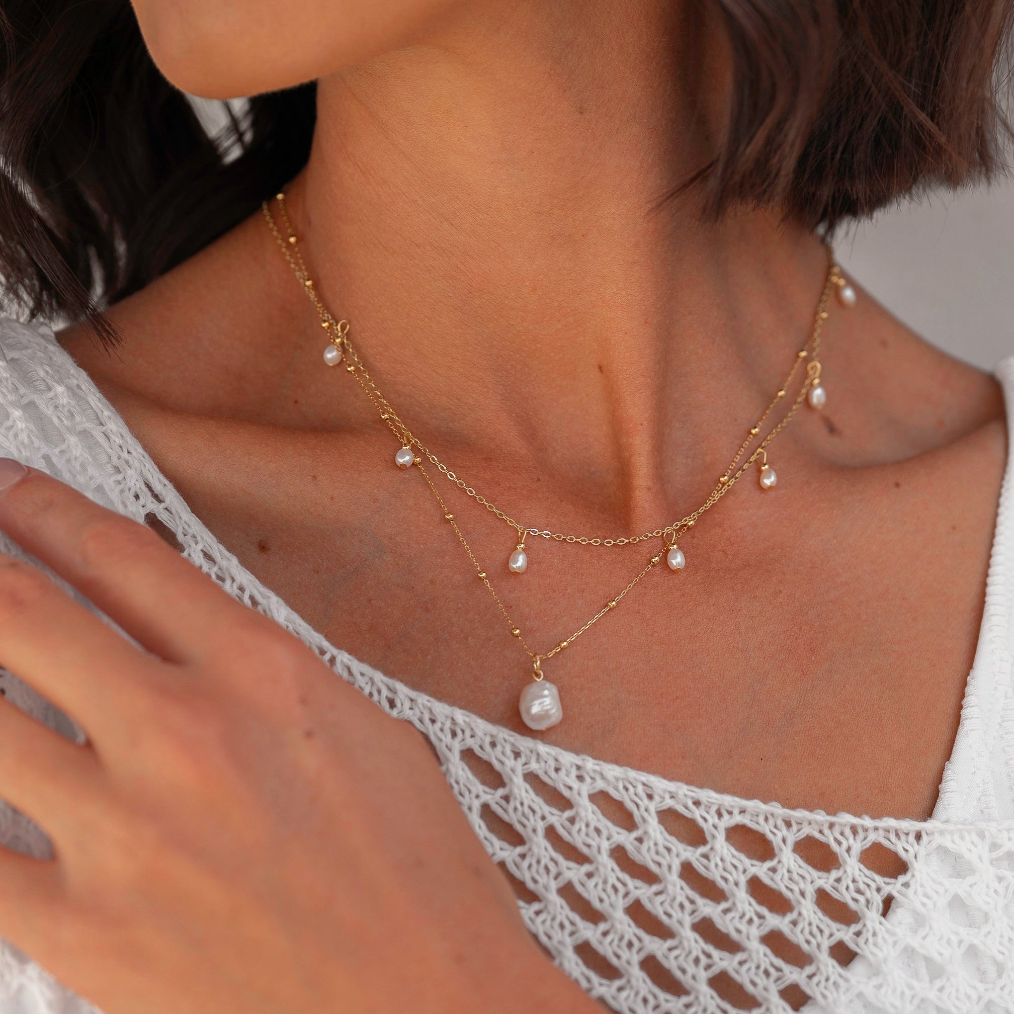 Freshwater Pearl Necklace | 18K Plated | Lillyco