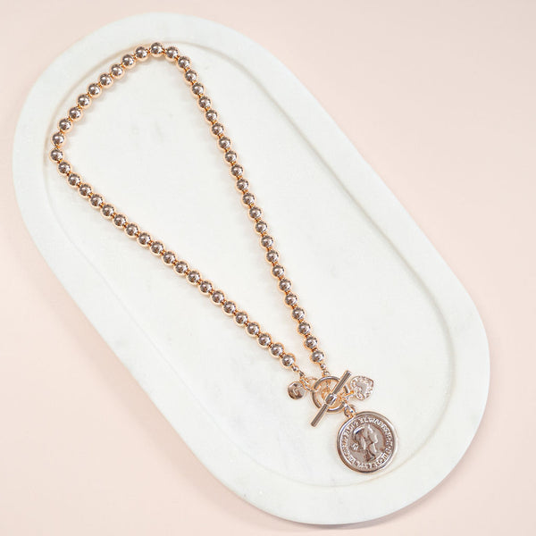 Limited Edition | SHORT | Rose Gold Beads & Coin Necklace