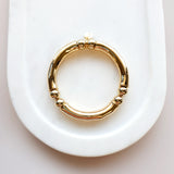 Yellow Gold Stretch Bangle with Ball Beads