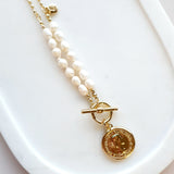 LIMITED EDITION | Yellow Gold & Fresh Water Pearl Coin Necklace