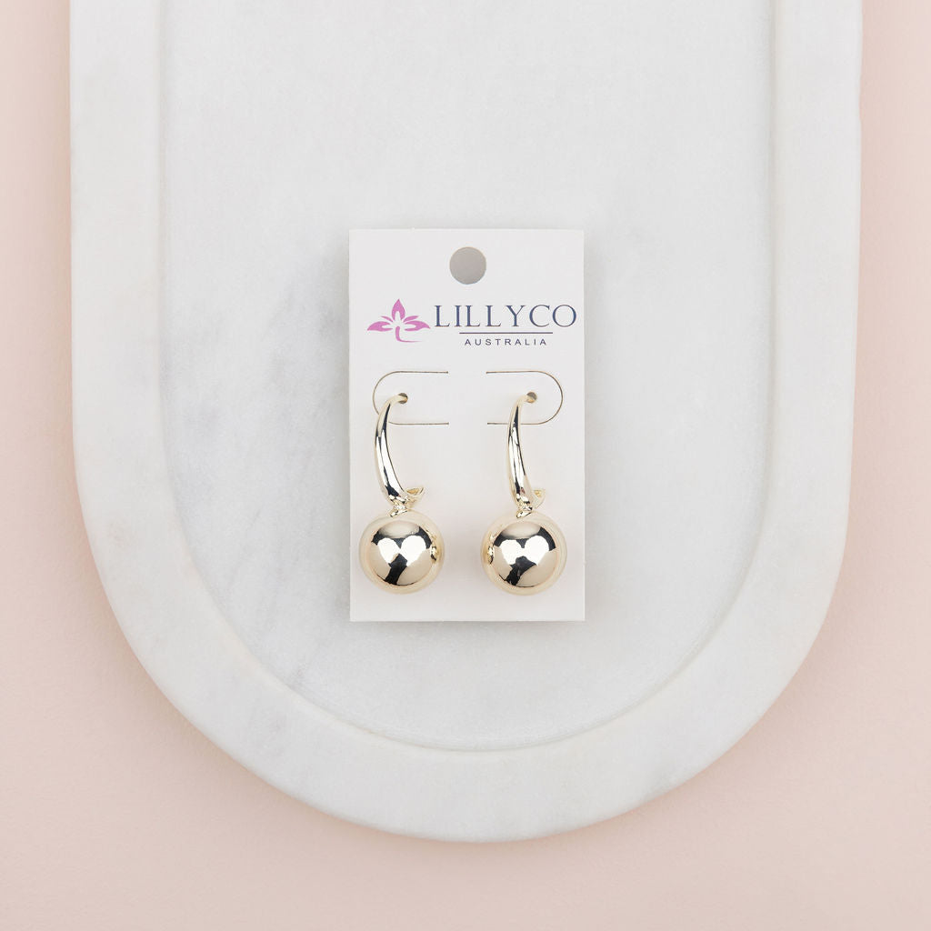 Light Gold Drop Ball Earring