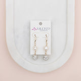 Light Gold Bling Ball with Pearl Earring