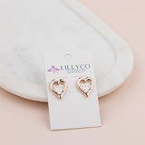 Rose Gold Open Heart Earring