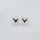 Silver Heart Stud Earring