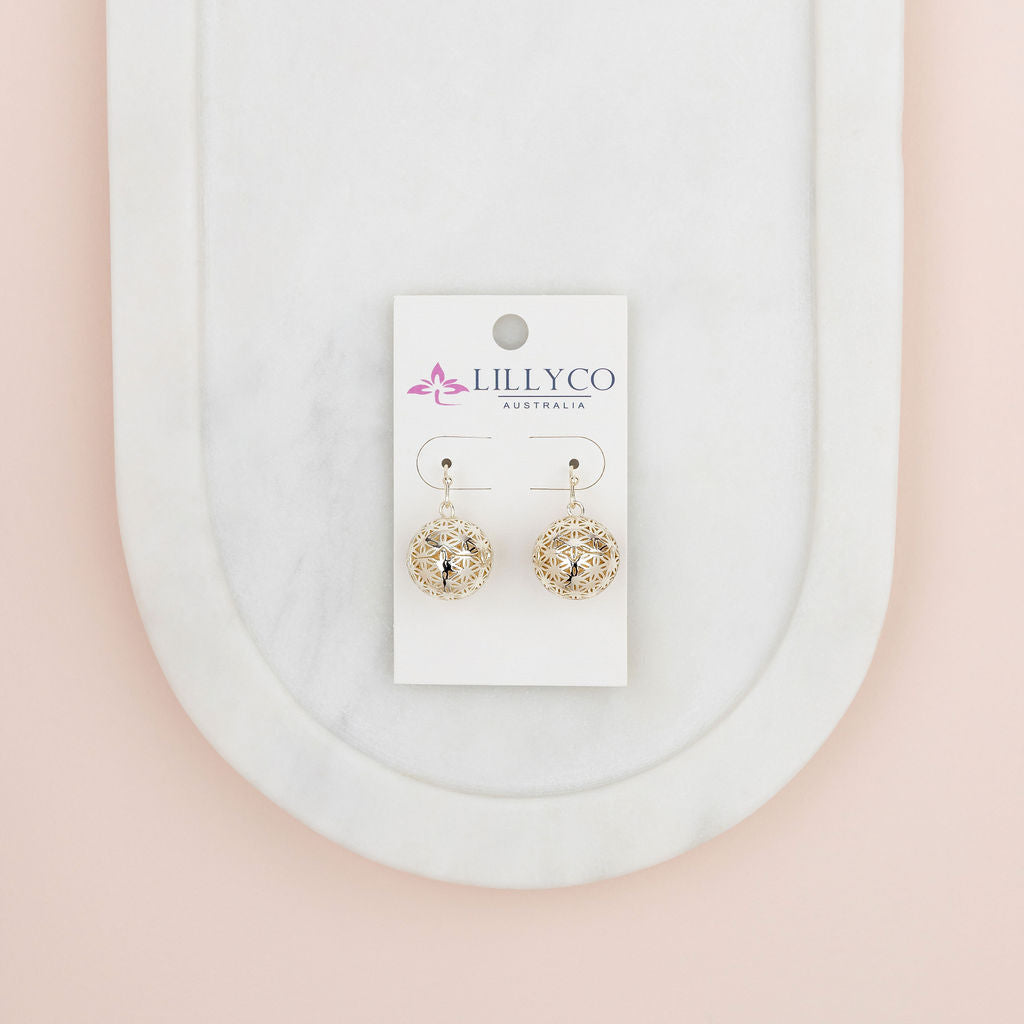 Light Gold Love Harmony Ball Earrings