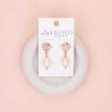 Rose Gold Crystal & Pearl Earring