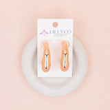 Large Hook Shape Rose Gold Drop Earrings