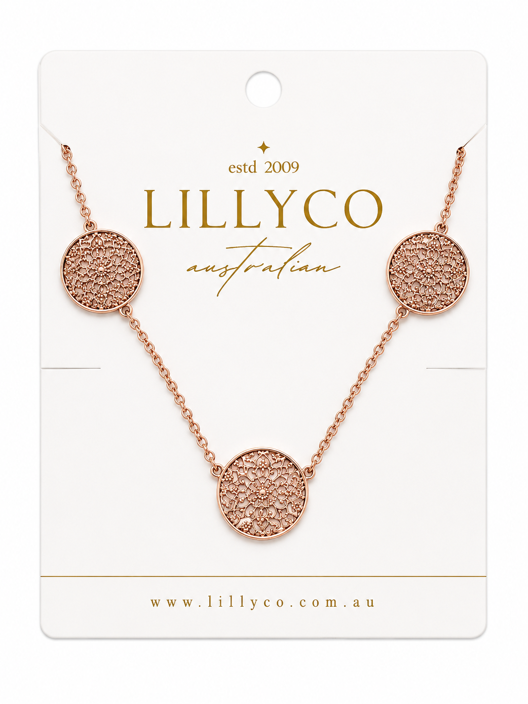 Fine | Rose Gold Short 3 Disc Necklace