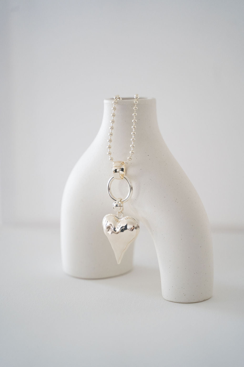 Light Gold Ball Chain with Heart Necklace
