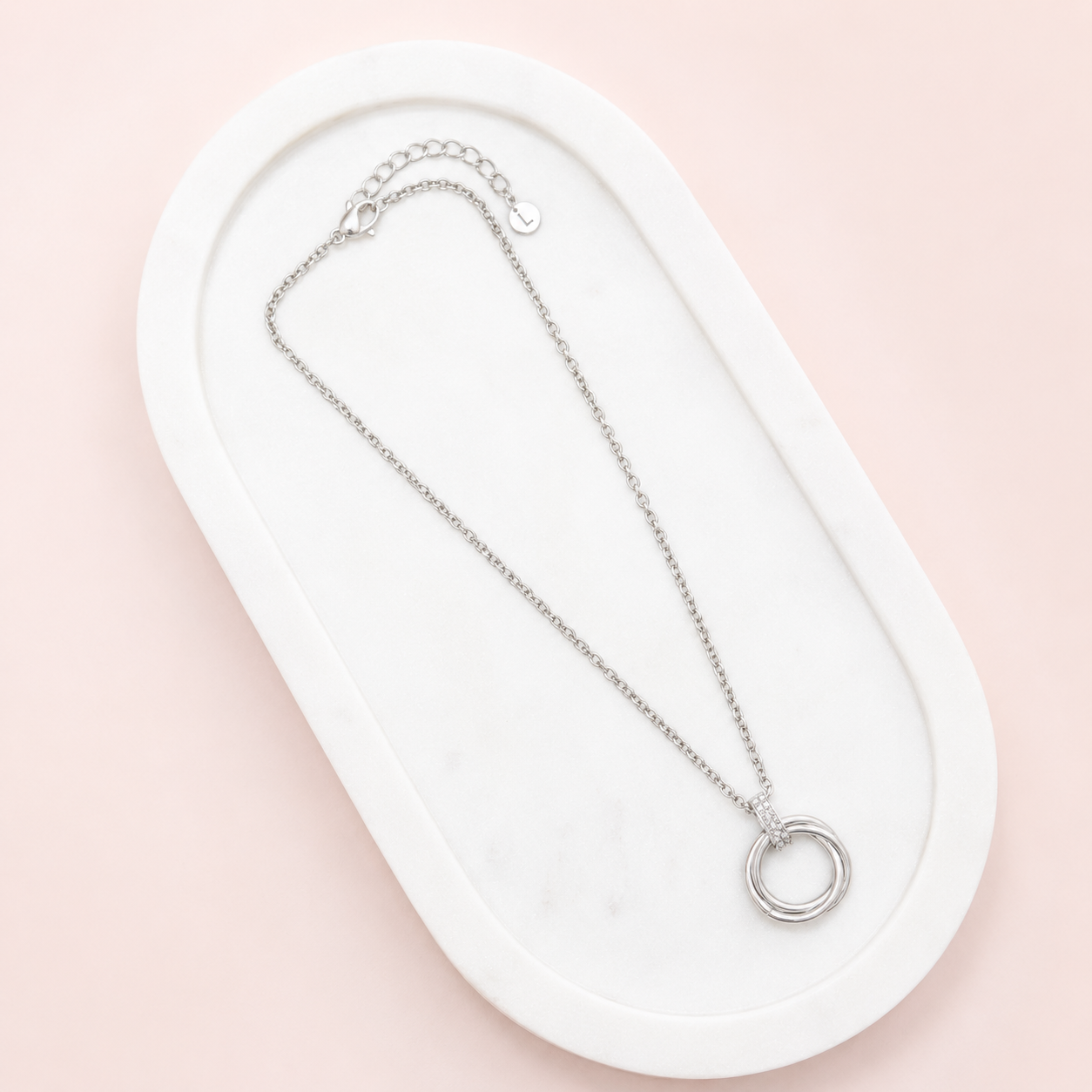 SHORT | Silver Double Ring Necklace