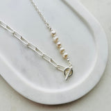 SHORT | Matt Silver Pearl Necklace