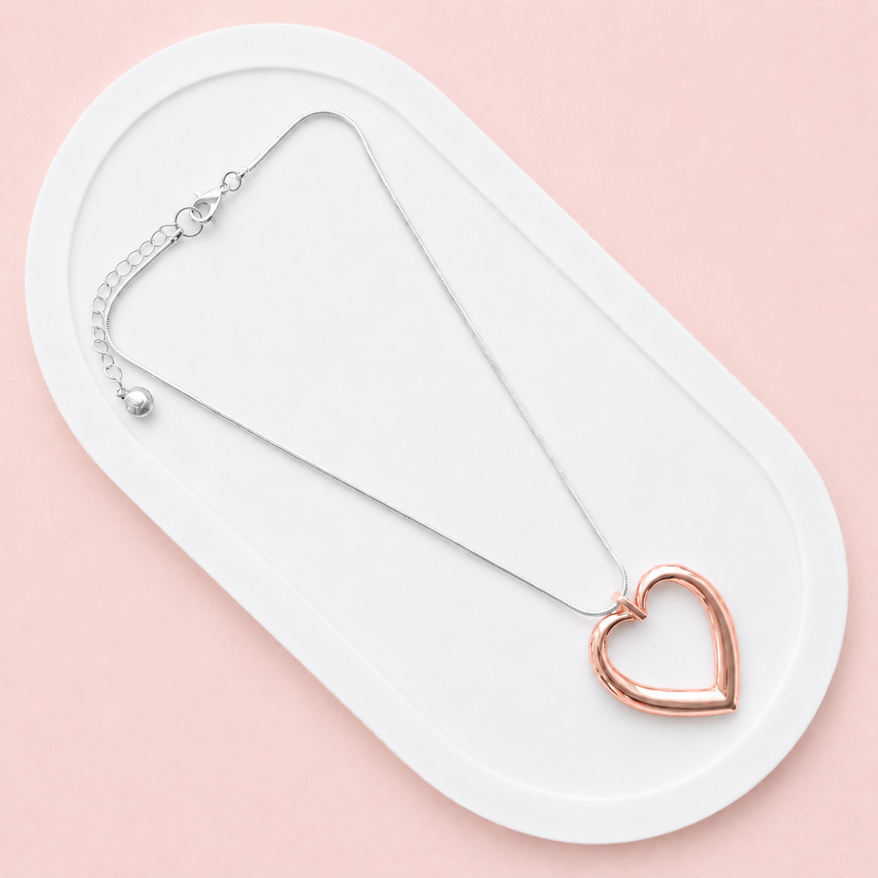 SHORT | Mixed Large Open-Heart Necklace