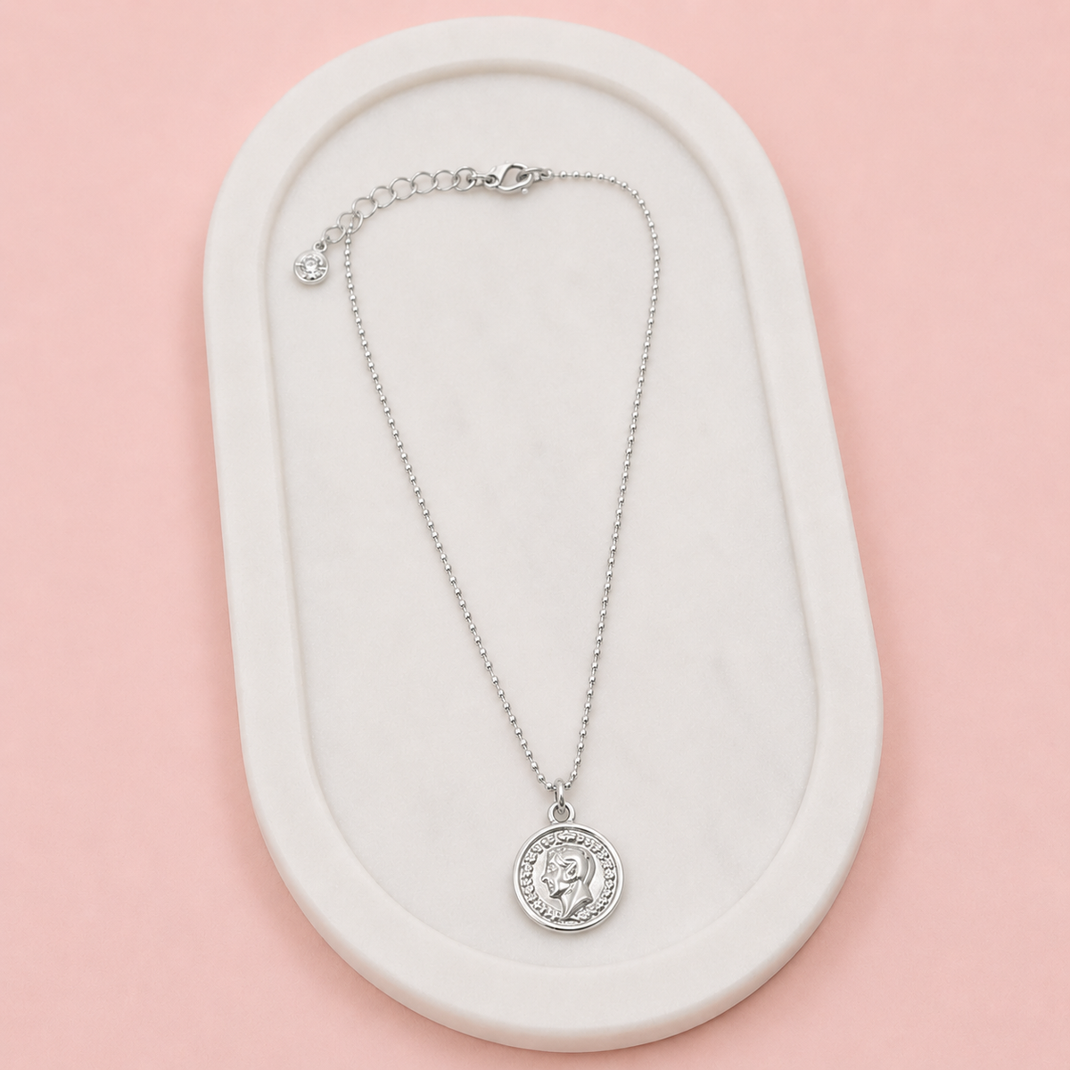 SHORT | Silver Coin Pendant Necklace