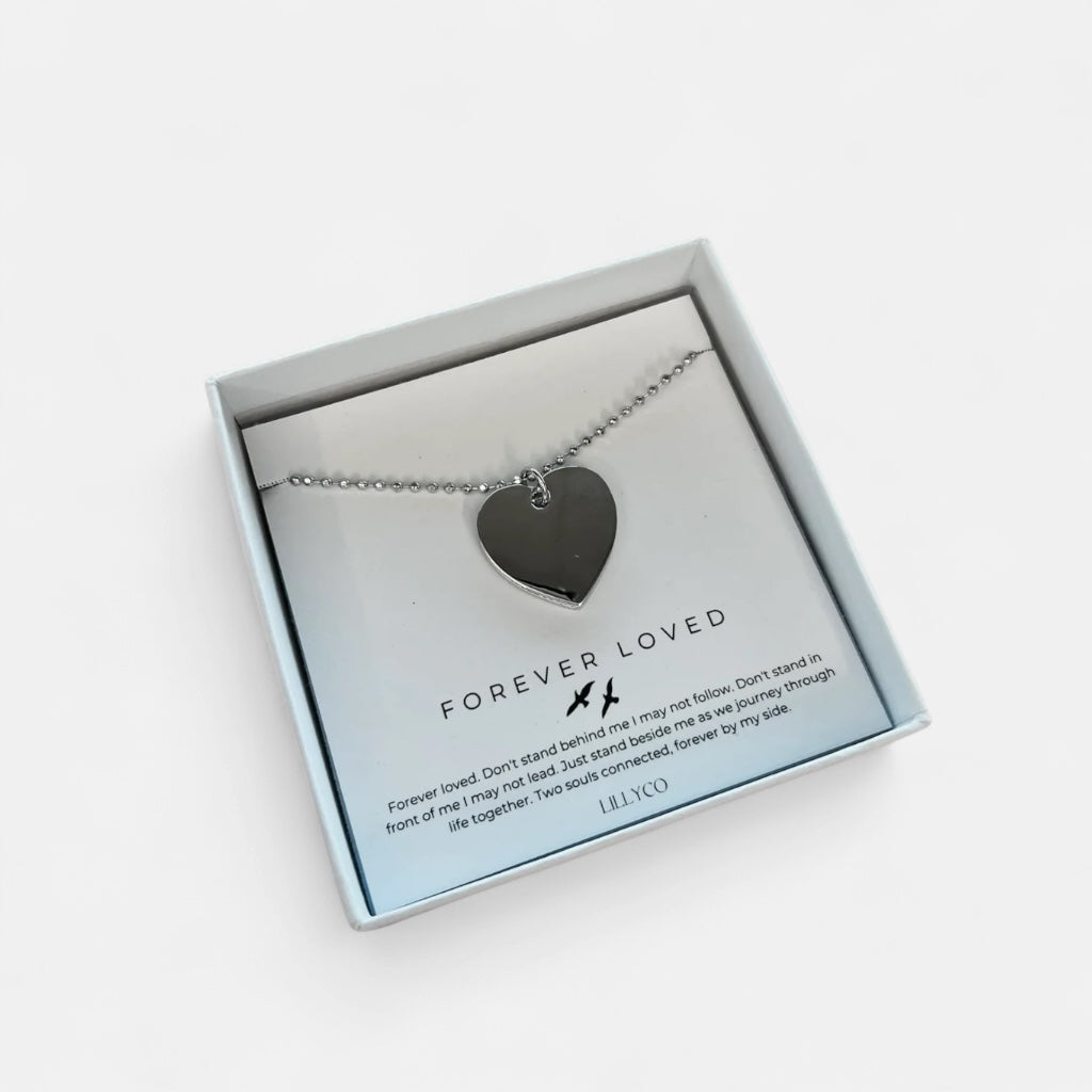 Forever Loved #3 Boxed Single Heart Necklace | Silver