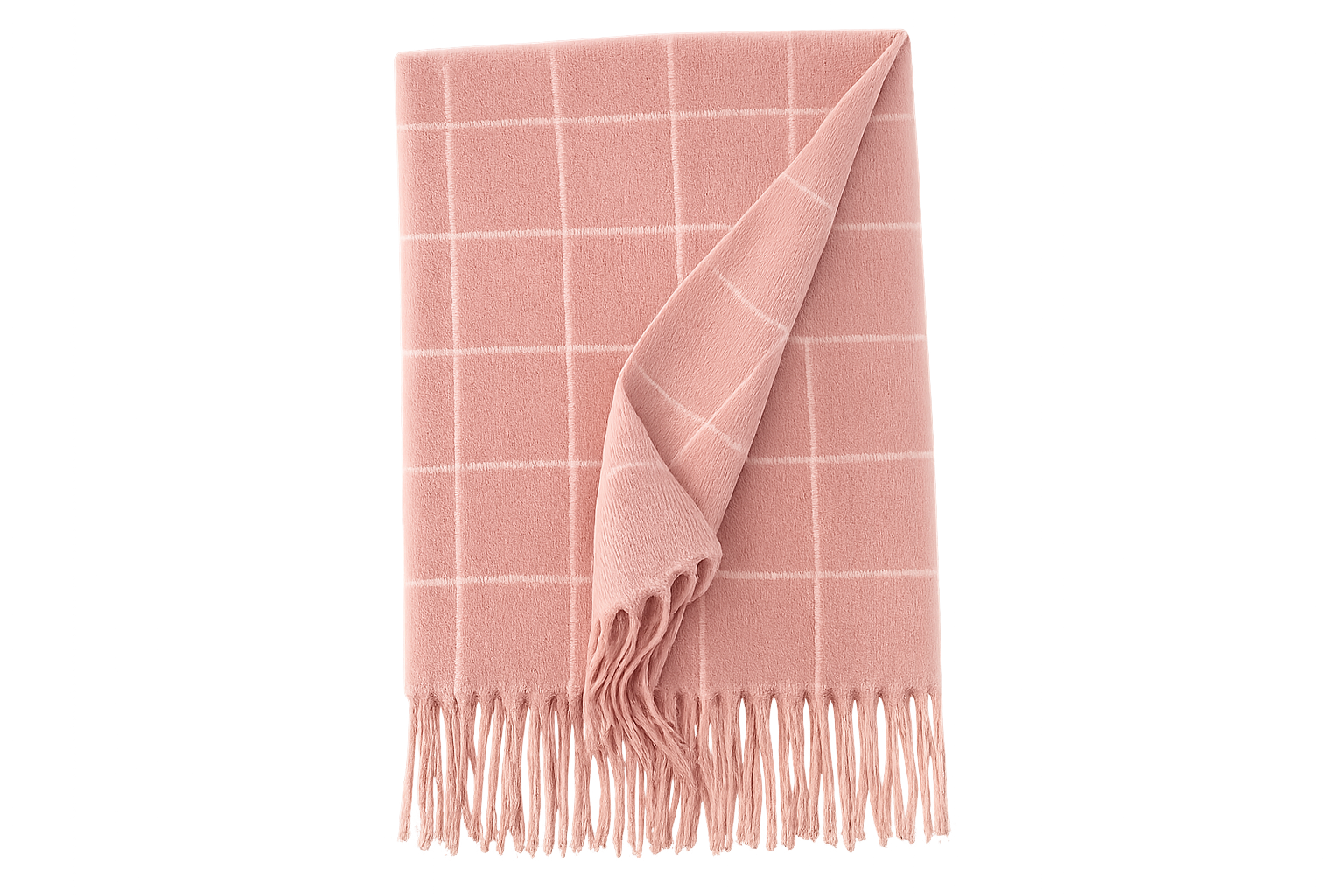 Ladies Winter | Pink & White & Check Scarf