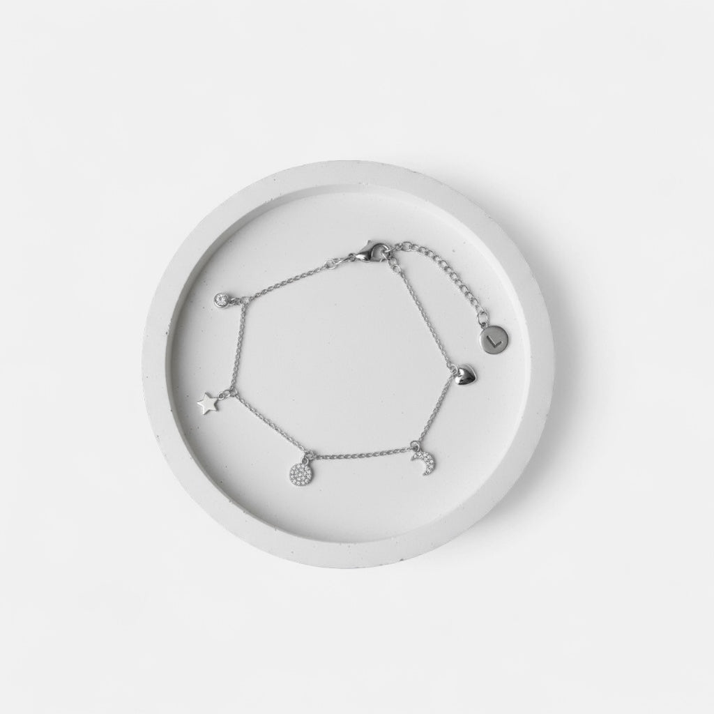 Fine | Silver CZ Charm Bracelet