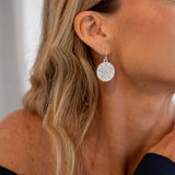 Matt Silver Pattern Disc Earring