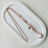 Rose Gold T/Bar White Howlite Bead Necklace