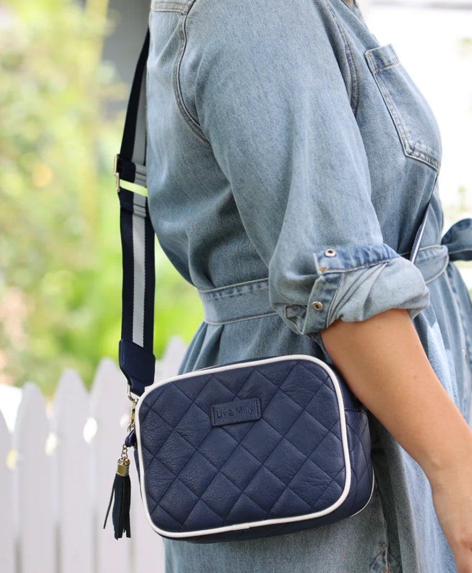 Sally - Navy & White