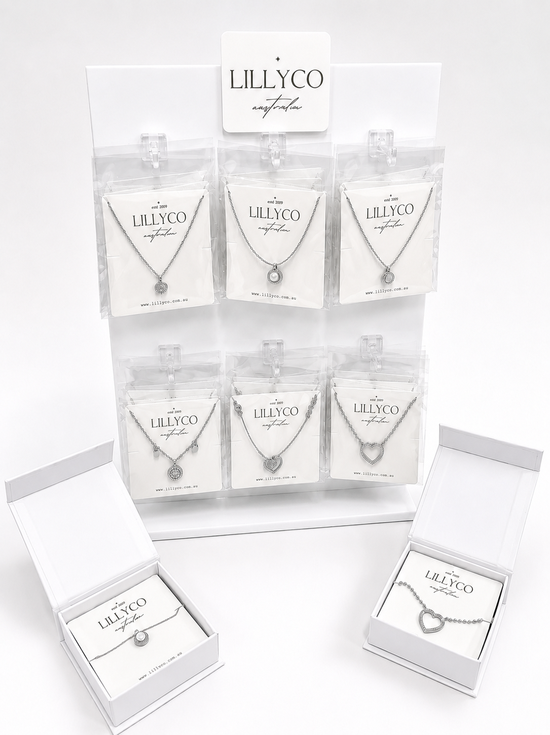 Bundles | x24 Silver | Fine Range Short Necklaces | Free Stand