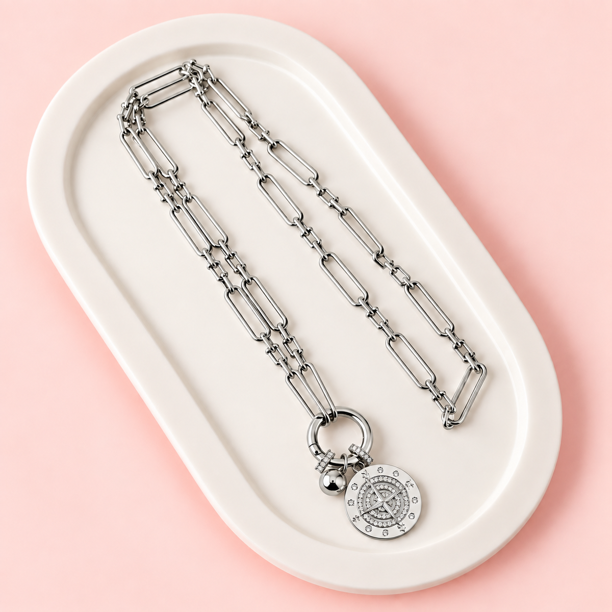 Silver Nautical Long Necklace