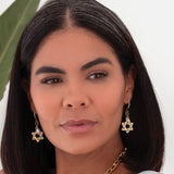 Yellow Gold Star Charm Earring