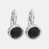 Fine | Silver Black Crystal Earring