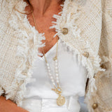 LIMITED EDITION | Yellow Gold & Fresh Water Pearl Coin Necklace