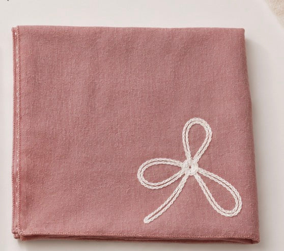 Ladies | Pink with White Bow Scarf