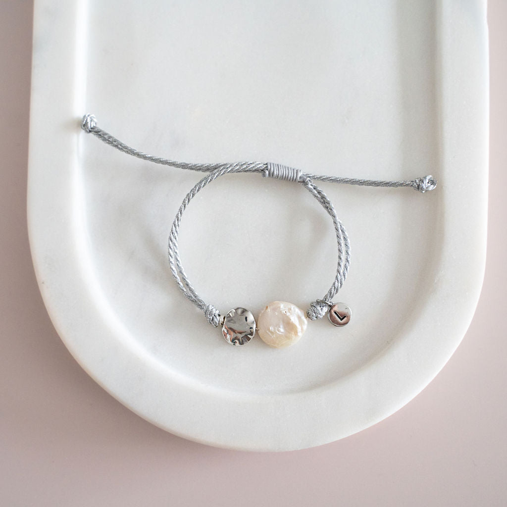 Fine | Silver Cord & Pearl Bracelet
