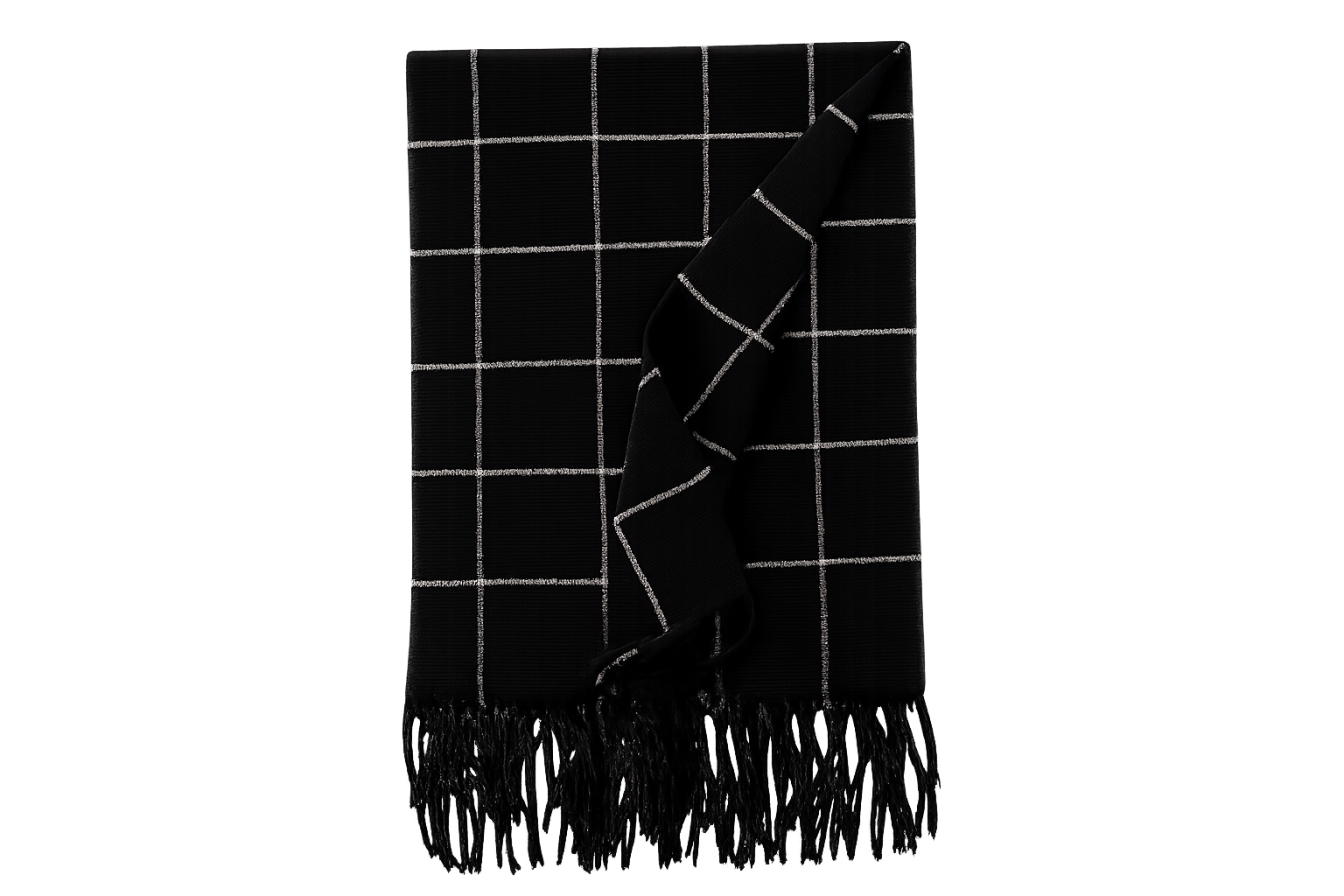 Ladies Winter | Black & White & Check Scarf