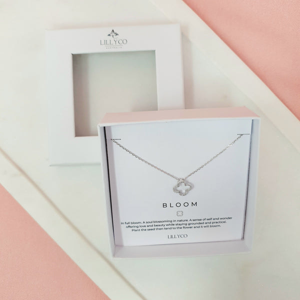 Fine | Bloom Flower Silver Boxed Necklace