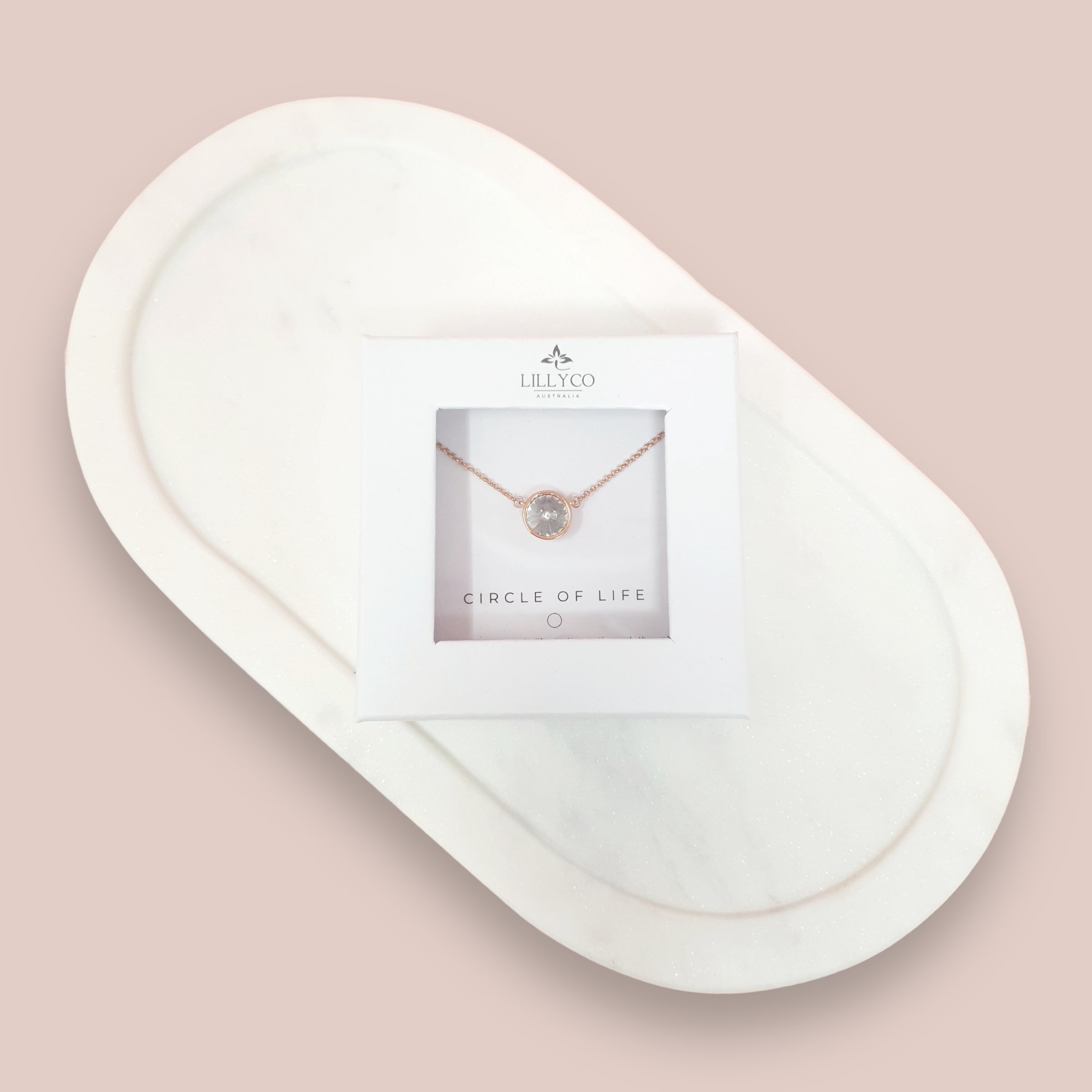 Fine | Boxed Silver Round Crystal Necklace