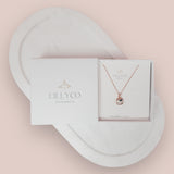 Fine | Forever Loved Boxed Square Crystal Necklace | Rose Gold