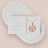 Fine | Boxed Rose Gold Circle of Hearts Pendant Necklace