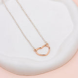 SHORT | Silver & Rose Gold Heart Necklace on a THANK YOU Card