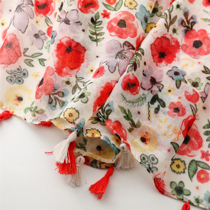 Ladies Pink Poppy Scarf