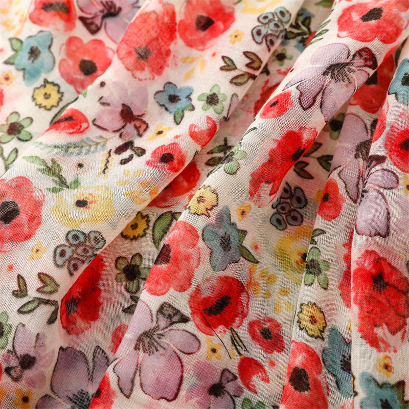 Ladies Pink Poppy Scarf