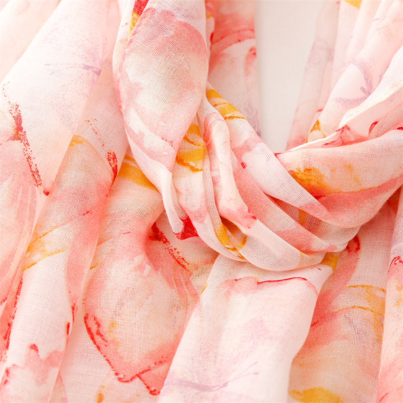Ladies | Pink Watercolour Butterfly Scarf