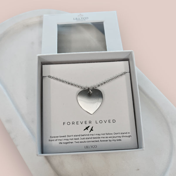 Forever Loved #3 Boxed Single Heart Necklace | Silver