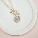 LIMITED EDITION | SHORT | Light Gold Coin + Fresh Water Pearl Necklace
