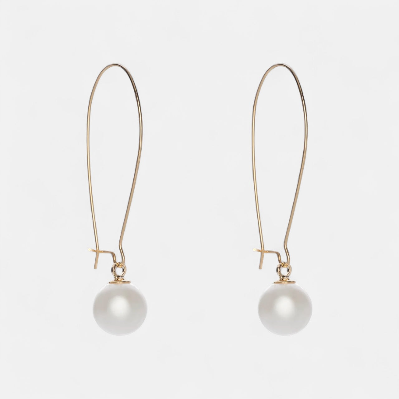 Fine | Gold Large Hoop Pearl Earring