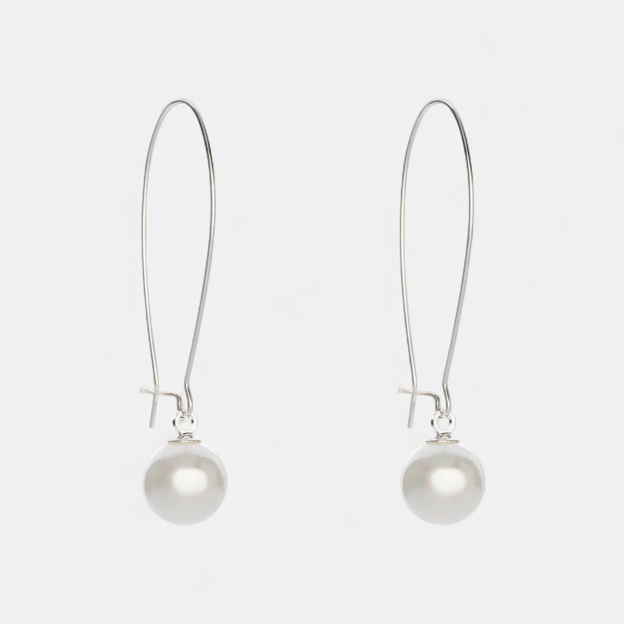Fine | Silver Large Hoop Pearl Earring