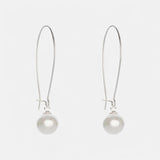 Fine | Silver Large Hoop Pearl Earring