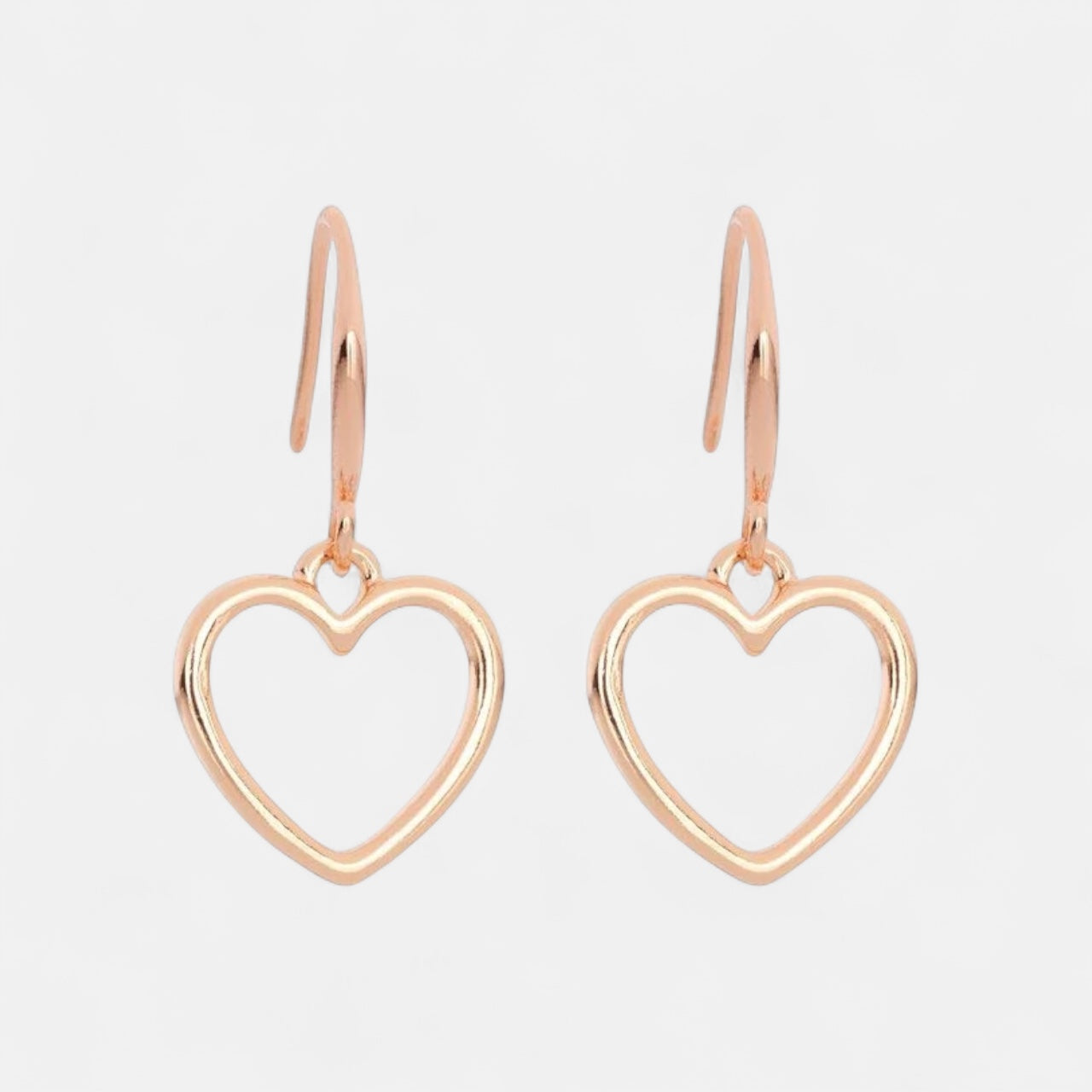 Fine | Stunning Rose Gold Heart Hook Earrings