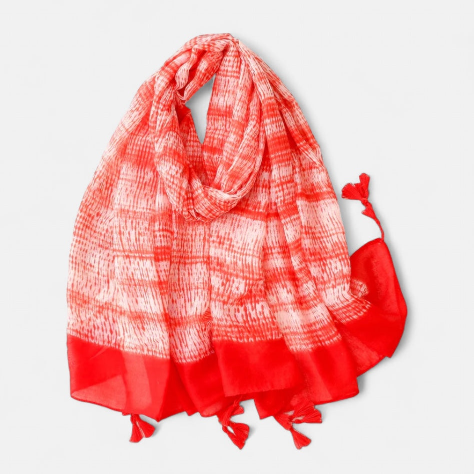 Ladies Bright Pink & White Scarf