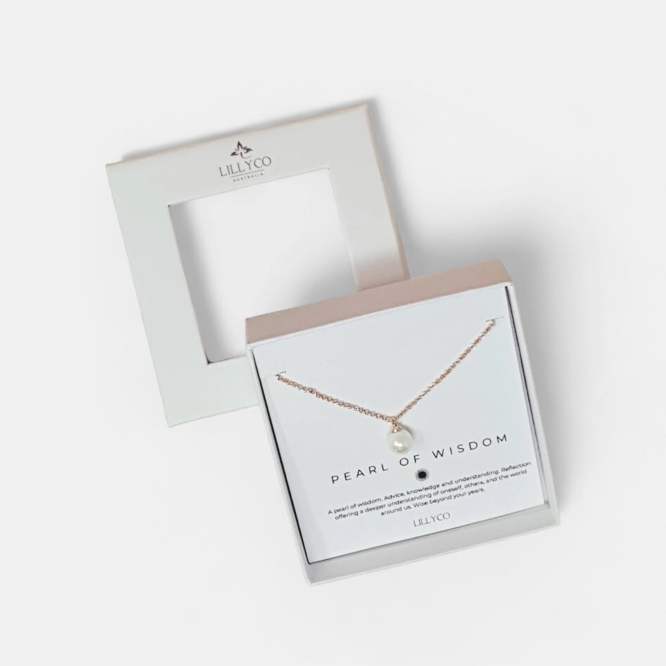 Fine | #2 Pearl of Wisdom Boxed Rose Gold Necklace | LAST ONE