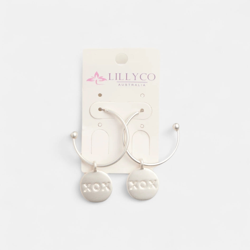 Silver "XOX" Earring