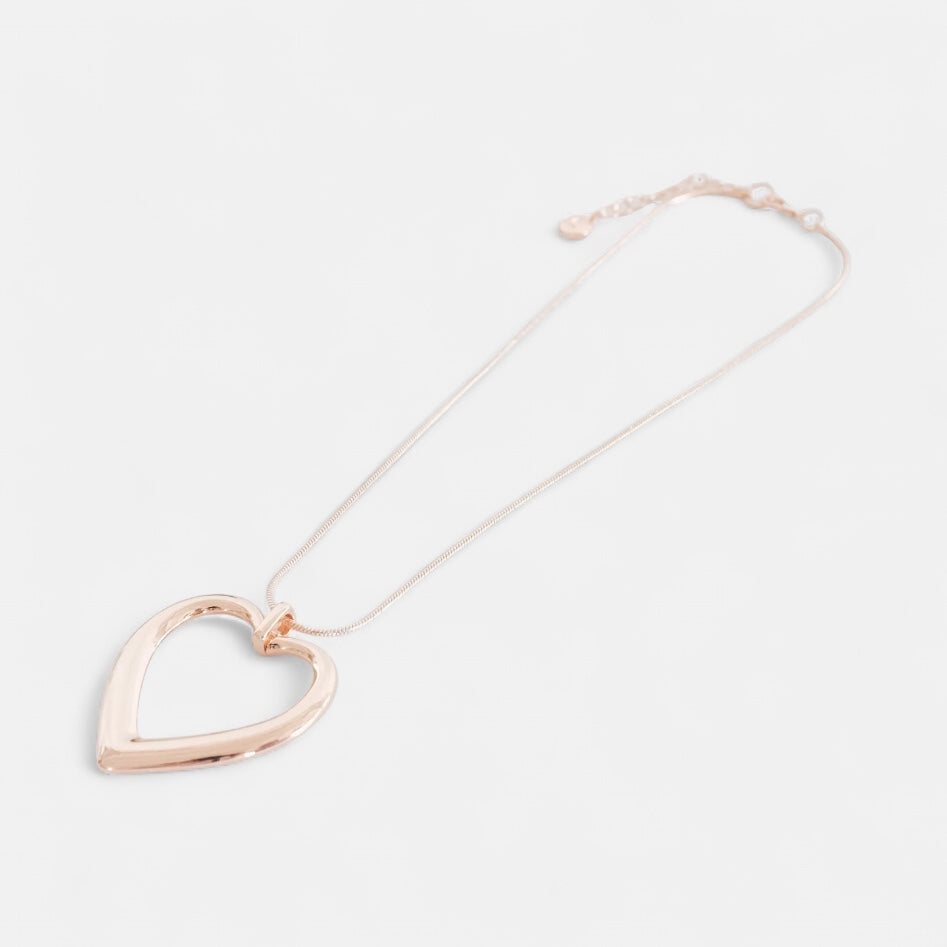 SHORT | Rose Gold Large Open-Heart Necklace